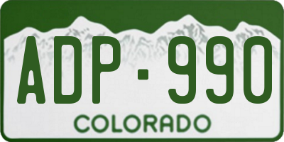 CO license plate ADP990