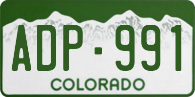 CO license plate ADP991