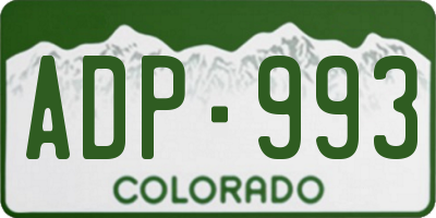 CO license plate ADP993