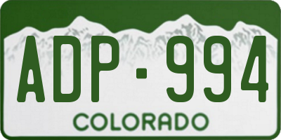 CO license plate ADP994