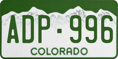 CO license plate ADP996