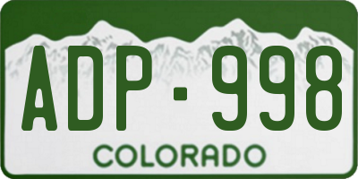 CO license plate ADP998