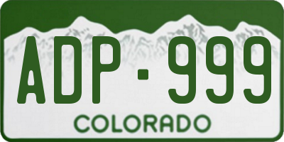 CO license plate ADP999