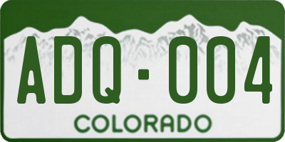CO license plate ADQ004