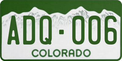 CO license plate ADQ006