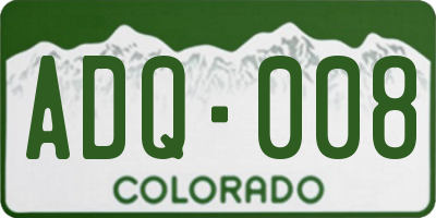 CO license plate ADQ008
