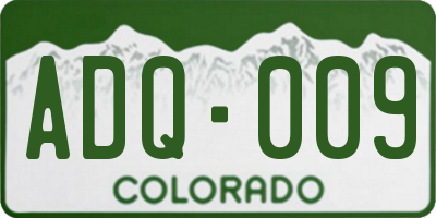 CO license plate ADQ009