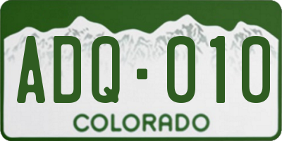 CO license plate ADQ010