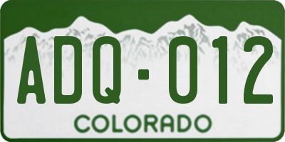 CO license plate ADQ012
