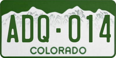 CO license plate ADQ014