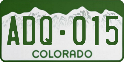 CO license plate ADQ015