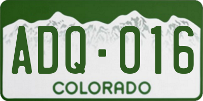 CO license plate ADQ016