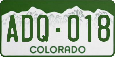 CO license plate ADQ018