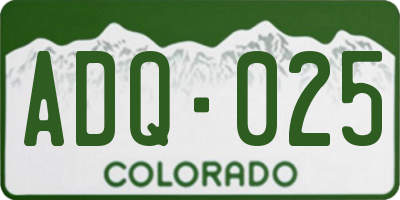CO license plate ADQ025