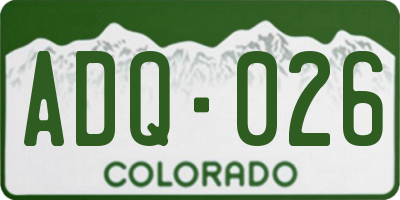 CO license plate ADQ026