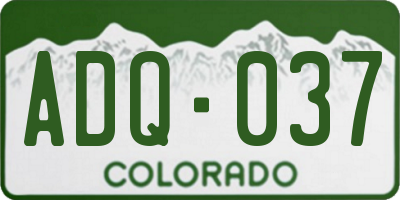 CO license plate ADQ037