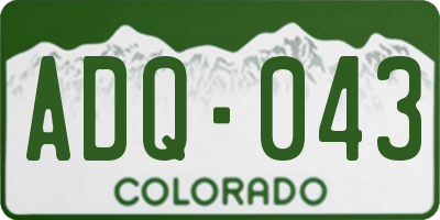 CO license plate ADQ043