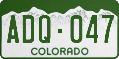 CO license plate ADQ047