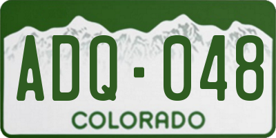 CO license plate ADQ048