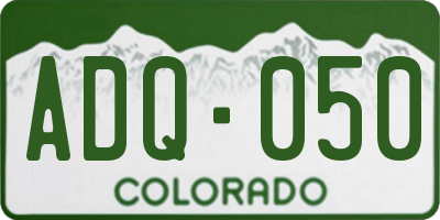 CO license plate ADQ050