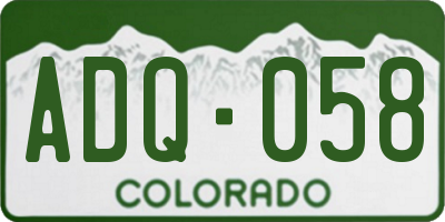 CO license plate ADQ058