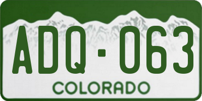 CO license plate ADQ063