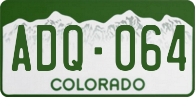 CO license plate ADQ064