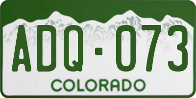 CO license plate ADQ073