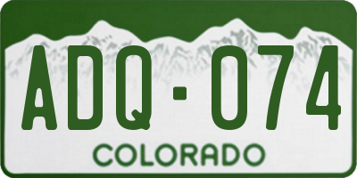 CO license plate ADQ074