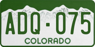 CO license plate ADQ075