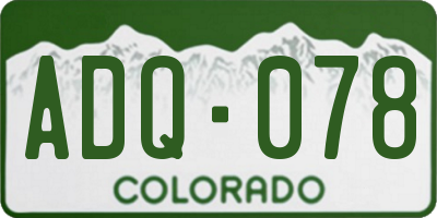 CO license plate ADQ078