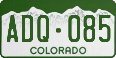 CO license plate ADQ085