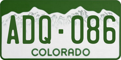 CO license plate ADQ086