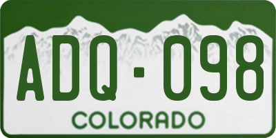CO license plate ADQ098