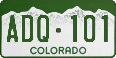 CO license plate ADQ101