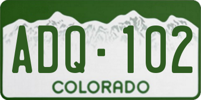CO license plate ADQ102