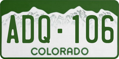 CO license plate ADQ106