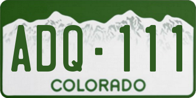 CO license plate ADQ111