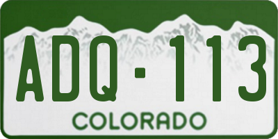 CO license plate ADQ113
