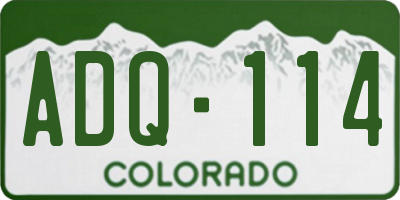 CO license plate ADQ114