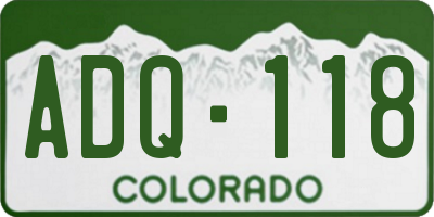 CO license plate ADQ118