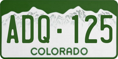 CO license plate ADQ125