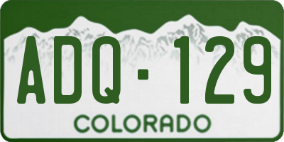 CO license plate ADQ129
