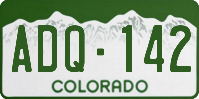 CO license plate ADQ142