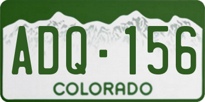 CO license plate ADQ156