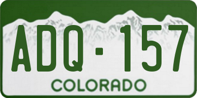 CO license plate ADQ157