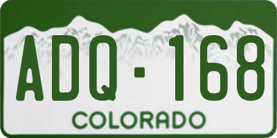 CO license plate ADQ168
