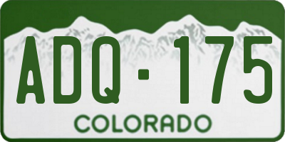 CO license plate ADQ175
