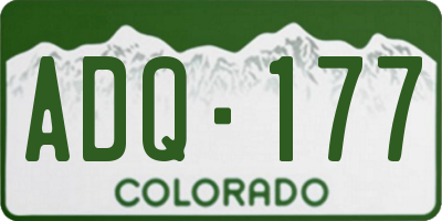 CO license plate ADQ177