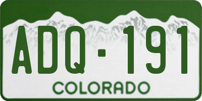 CO license plate ADQ191
